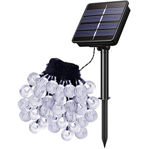 HareySikr 2 Pack 50 Feet 100 LED Solar Globe String Lights with 8 Modes Lighting Solar Crystal Ball String Lights Solar Powered Fairy Lights Waterproof Upgraded Larger Solar Panels Outdoor 